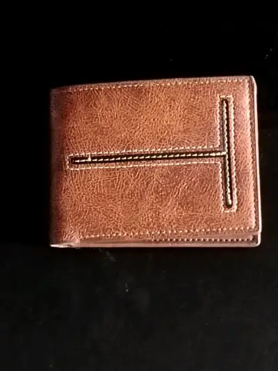 Billetera de cuero sintético café - miniatura 1
