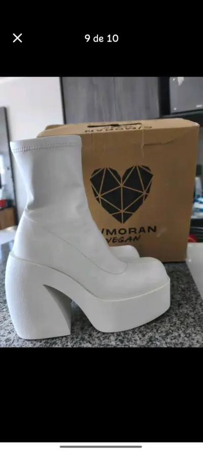 Botines de plataforma blancos y negros Imoran - miniatura 1