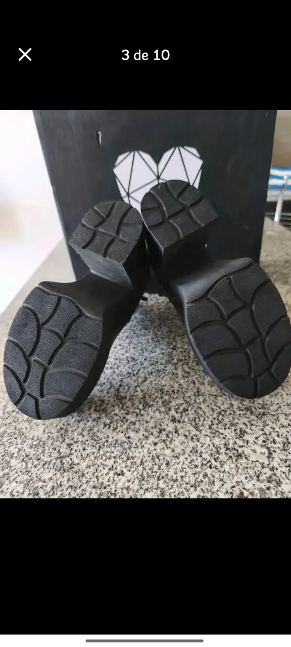 Botines de plataforma blancos y negros Imoran - 3