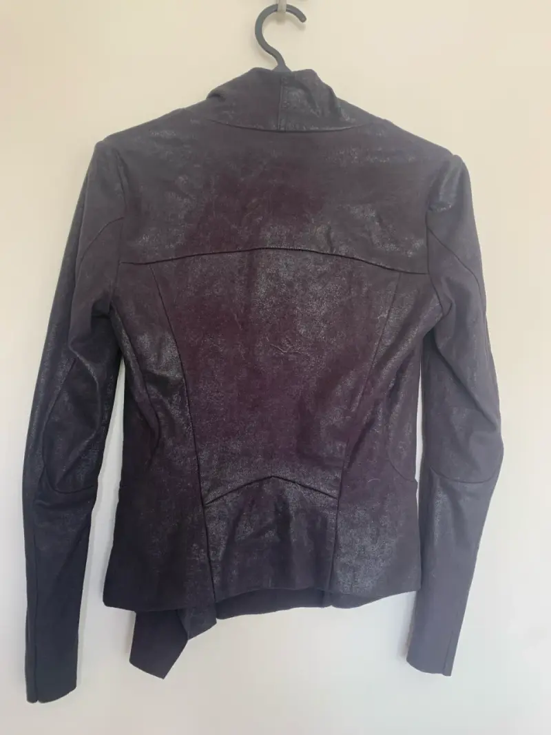 Chaqueta de cuero sintético Zara Woman morada - 2