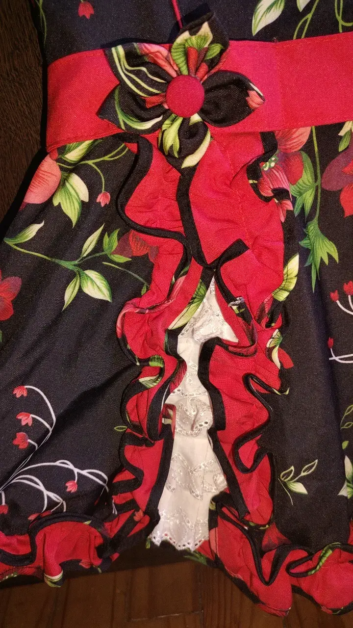 Vestido infantil floral con volantes - 2
