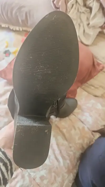 Botines de cuero negro con tacón grueso - miniatura 4