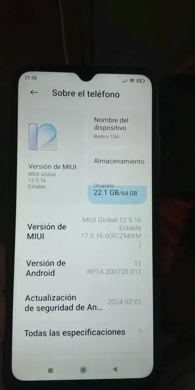 Smartphone Xiaomi Redmi 10A 64GB en buen estado - miniatura 1