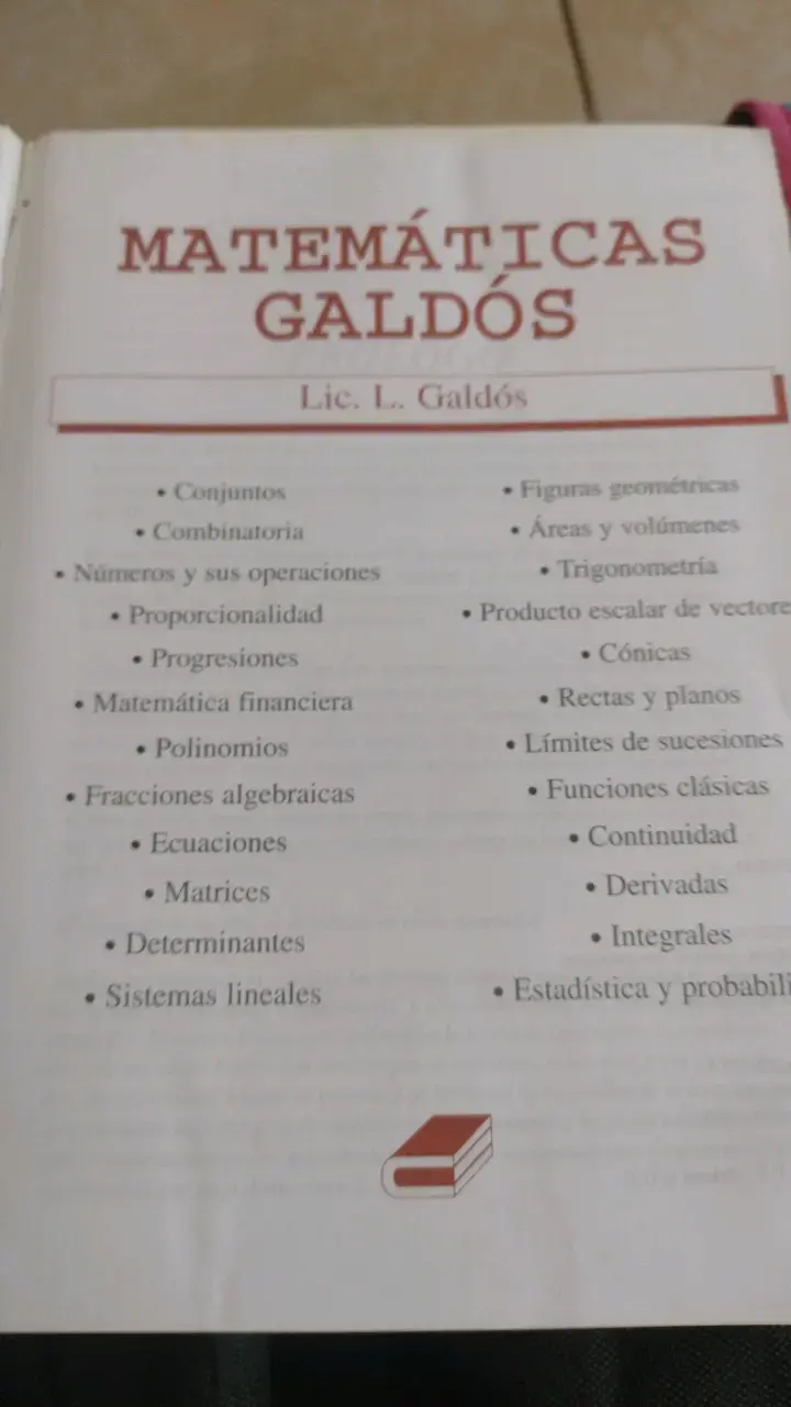 Libro Matemáticas Galdós para estudiantes - 2