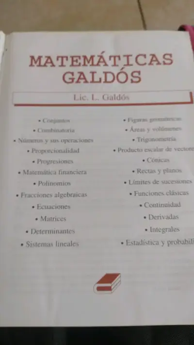 Libro Matemáticas Galdós para estudiantes - miniatura 2