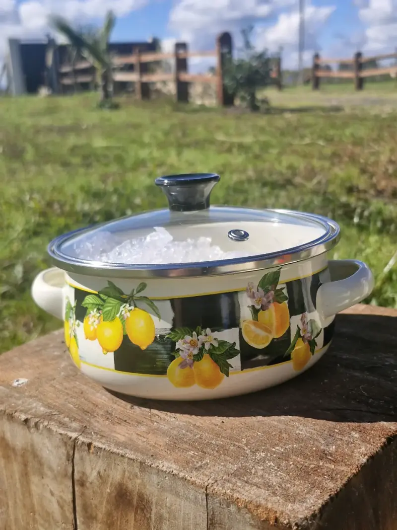 Juego de ollas esmaltadas con diseño floral - 3