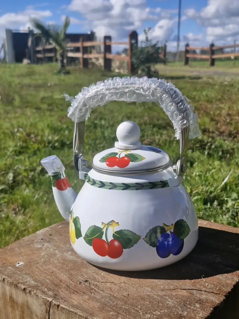 Juego de ollas esmaltadas con diseño floral - 6