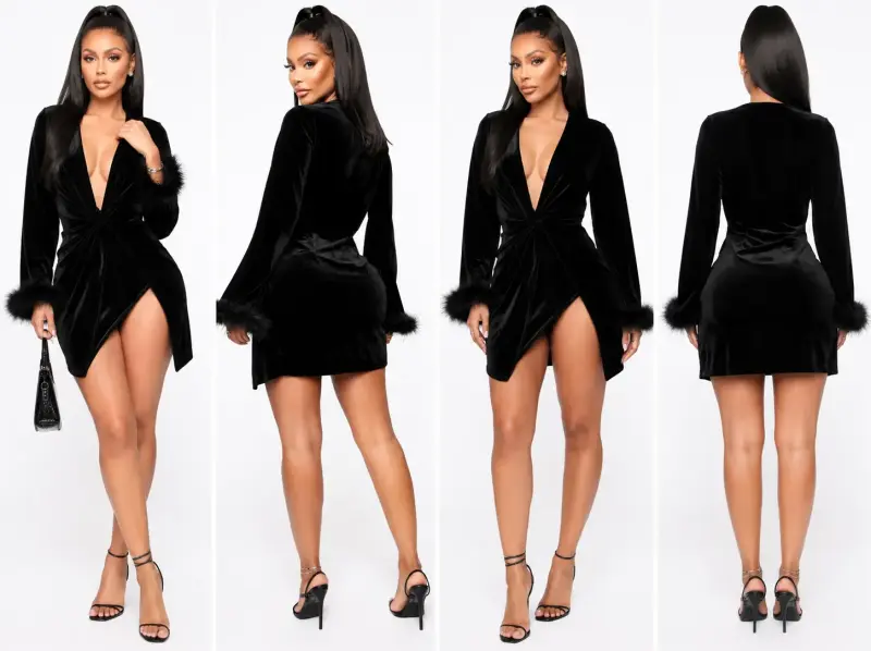 Vestido corto terciopelo Fashion Nova - 3