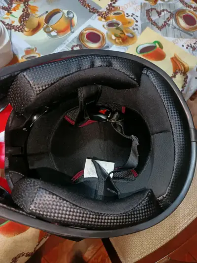 Casco de motocross V1 rojo y blanco - miniatura 2