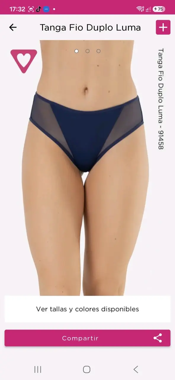 Tanga Fio Duplo Luma azul con transparencia