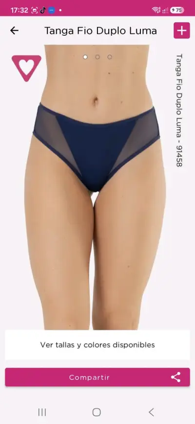 Tanga Fio Duplo Luma azul con transparencia - miniatura 1