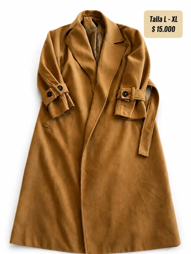 Abrigo largo camel talla L-XL