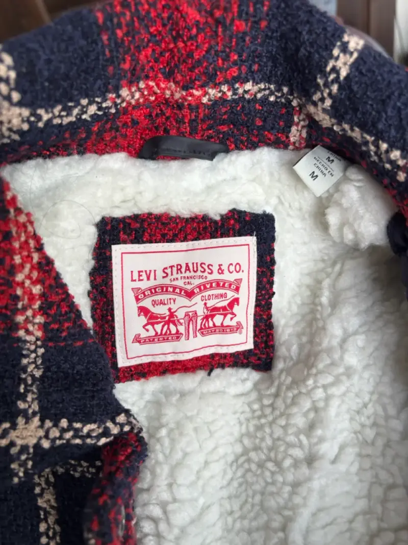 Chaqueta de lana forrada Levi's roja a cuadros - 2
