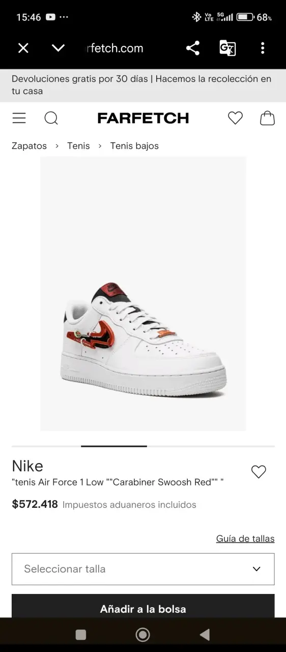 Zapatillas Nike Air Force 1 Low Carabiner Swoosh Red - 4