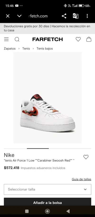 Zapatillas Nike Air Force 1 Low Carabiner Swoosh Red - miniatura 4