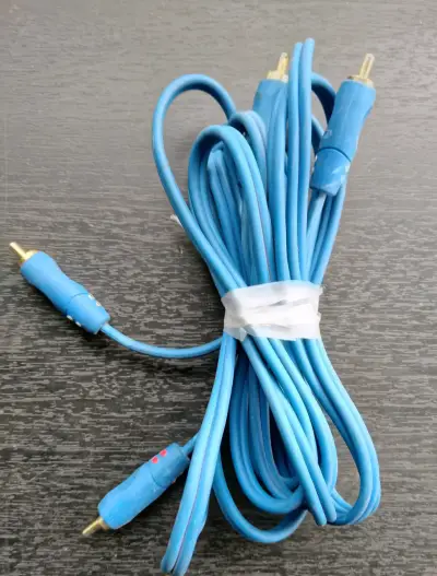 Cable RCA azul (doble) de tres metros - miniatura 1