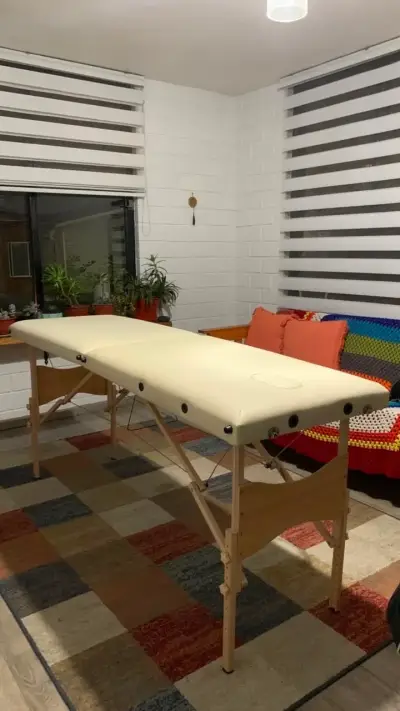Camilla de Masaje Plegable Portátil Beige - miniatura 1