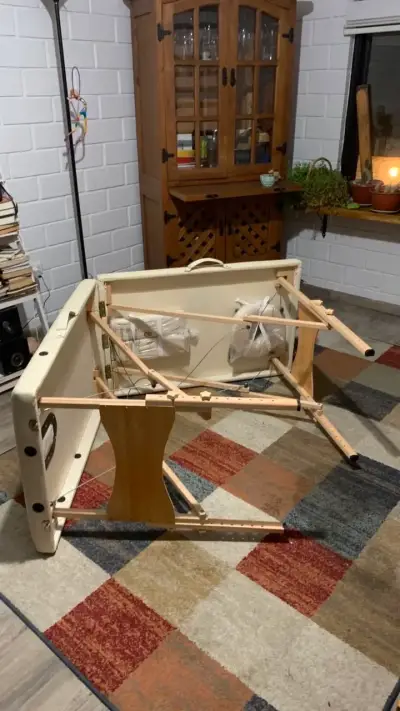 Camilla de Masaje Plegable Portátil Beige - miniatura 2