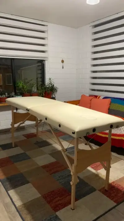 Camilla de Masaje Plegable Portátil Beige - miniatura 3