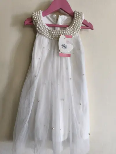 Vestido blanco niña con perlas Limónada talla - miniatura 1