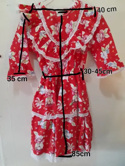 Vestido huasa china, talla 10 - miniatura 1