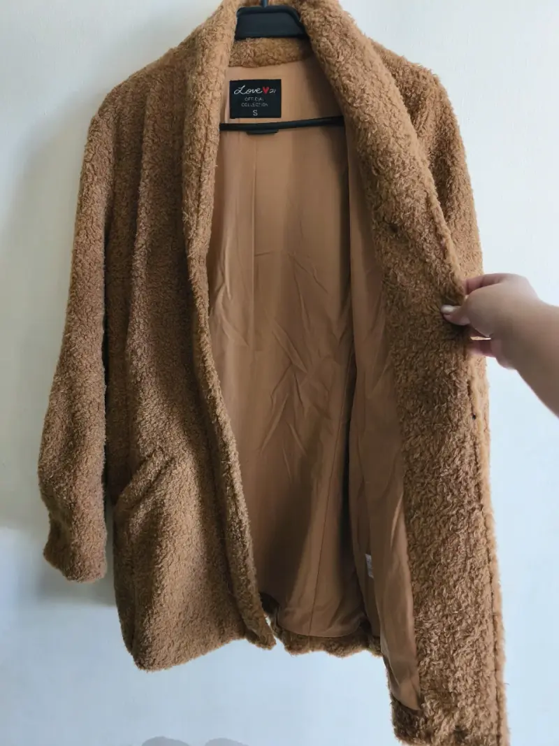 Chaqueta de felpa marrón Love 21 talla S - 2