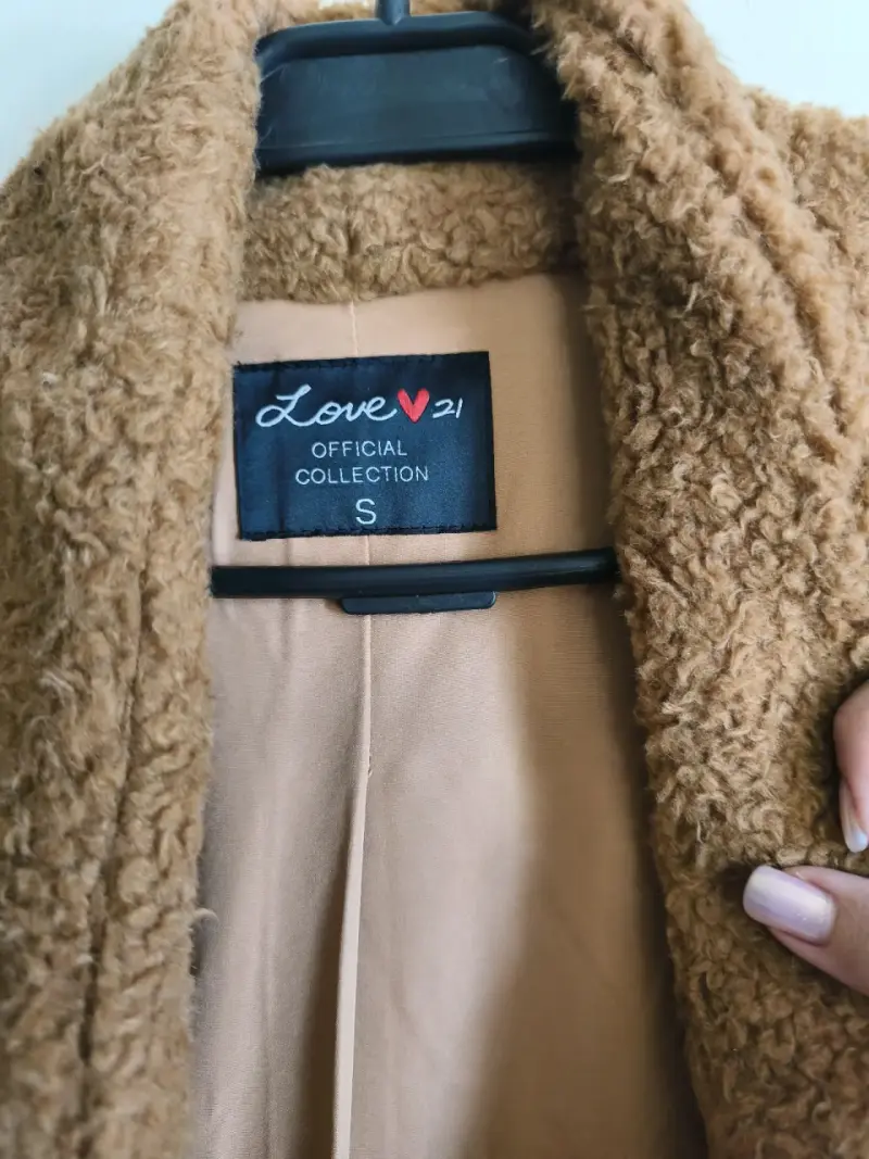 Chaqueta de felpa marrón Love 21 talla S - 3