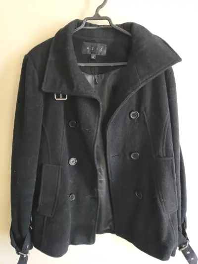Abrigo negro mujer marca Aziz talla M - miniatura 1