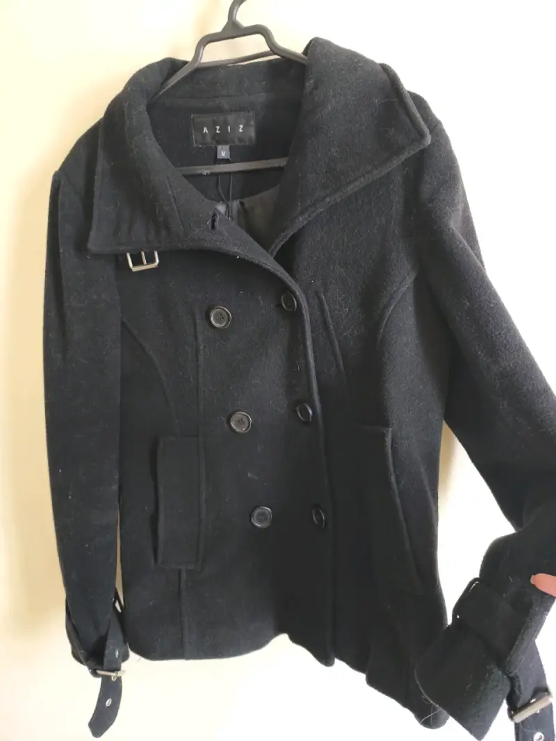 Abrigo negro mujer marca Aziz talla M - 4