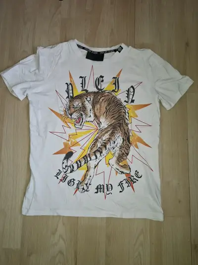 Polera Philipp Plein Blanca con Diseño de Tigre - miniatura 1