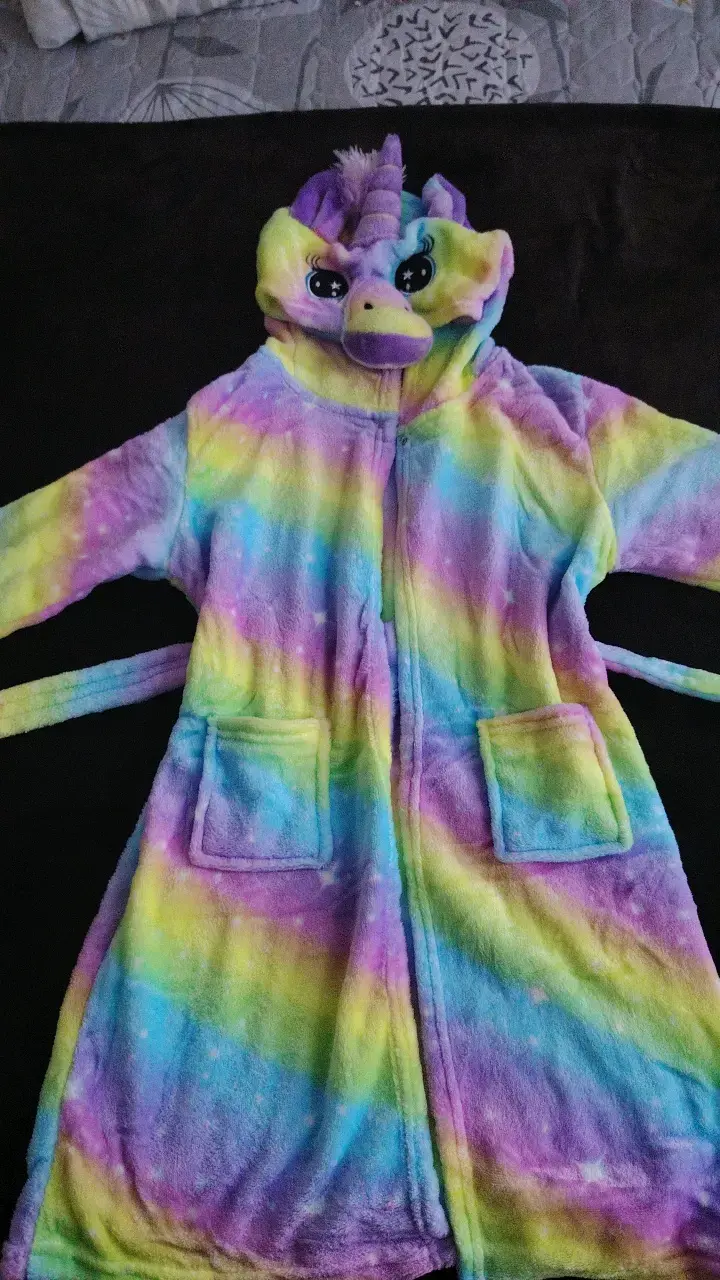 Bata de baño unicornio arcoíris para niños - 1
