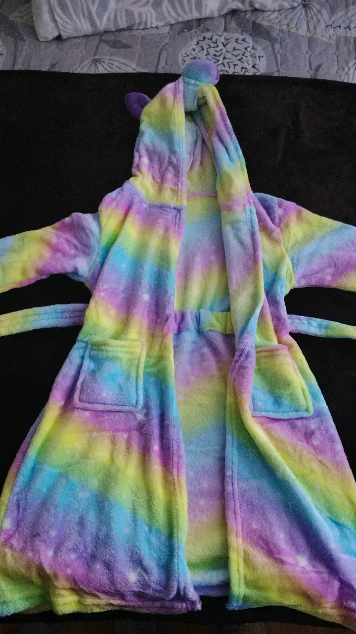 Bata de baño unicornio arcoíris para niños - 2