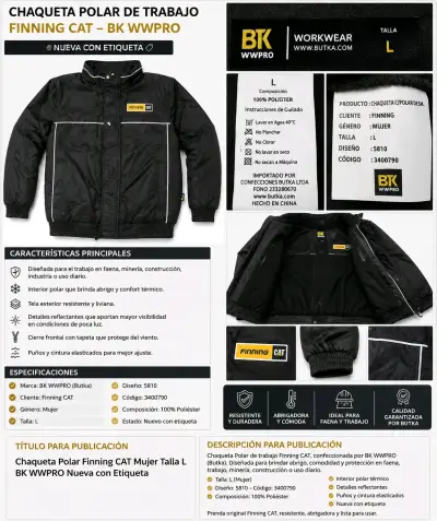 Chaqueta Finning CAT Mujer Talla L + Chaleco Polar - miniatura 1