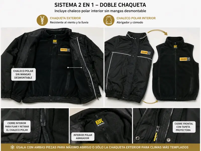 Chaqueta Finning CAT Mujer Talla L + Chaleco Polar - 2