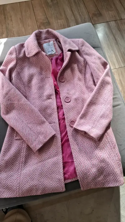 Abrigo de lana rosa para mujer talla XL - miniatura 1