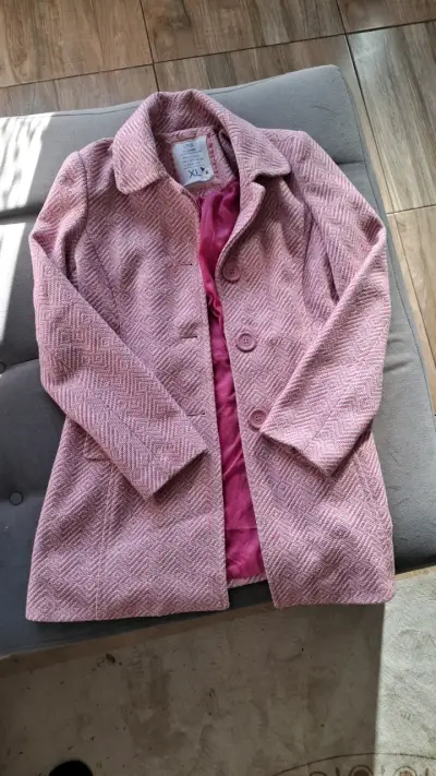 Abrigo de lana rosa para mujer talla XL - miniatura 2