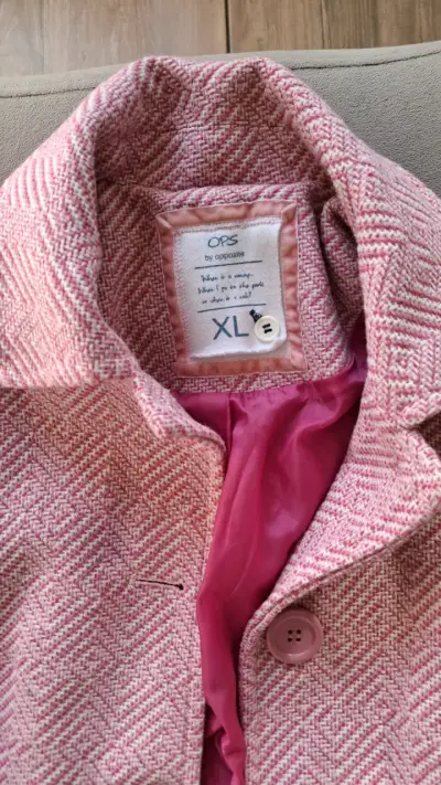 Abrigo de lana rosa para mujer talla XL - miniatura 3