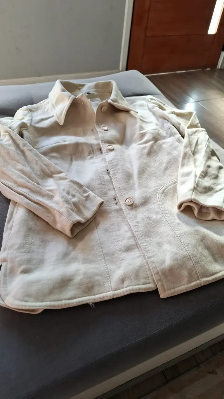Chaqueta beige de algodón para mujer - 1