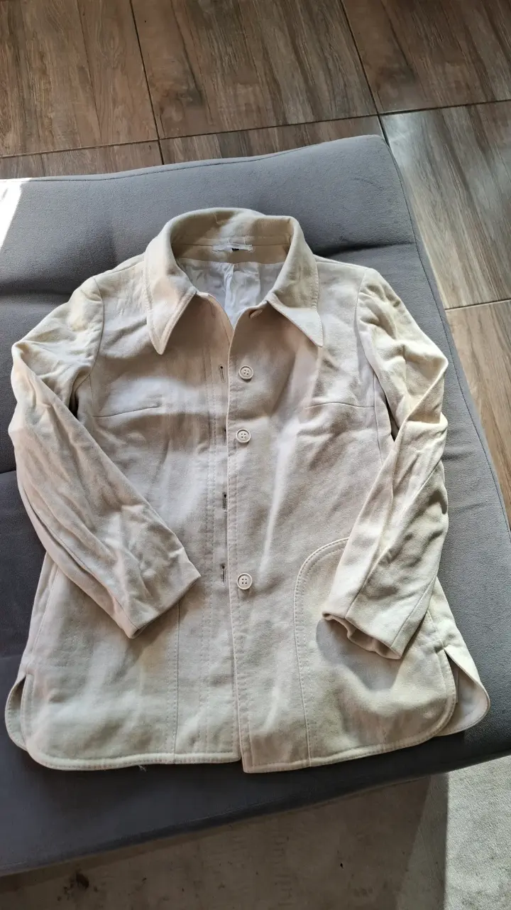 Chaqueta beige de algodón para mujer - 2