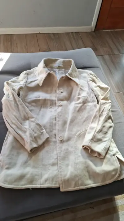 Chaqueta beige de algodón para mujer - miniatura 3