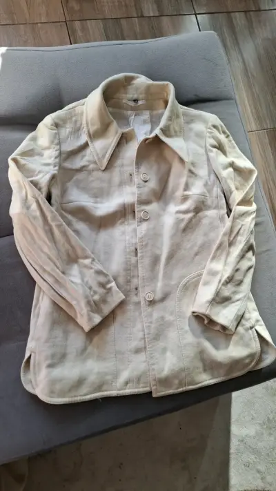 Chaqueta beige de algodón para mujer - miniatura 4