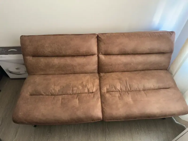 Sofá cama reclinable marrón en buen estado - 2
