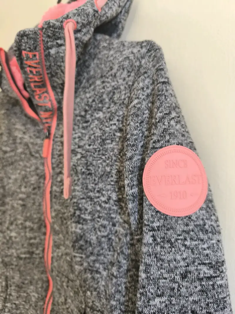 Polerón con capucha Everlast gris rosado Talla XS - 4