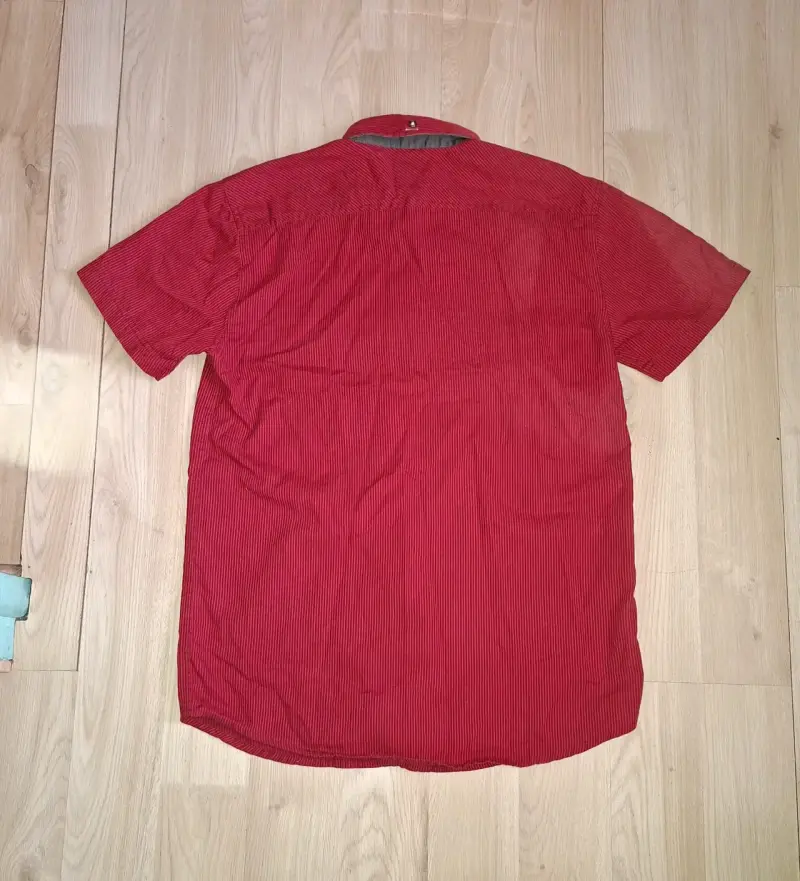 Camisa roja de manga corta Drill Xl para hombre - 3