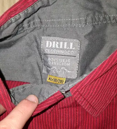 Camisa roja de manga corta Drill Xl para hombre - miniatura 4