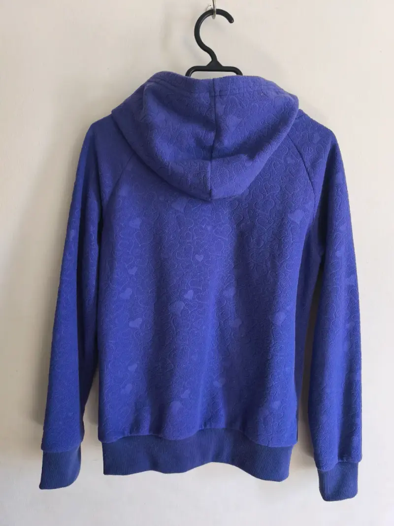 Polerón morado con capucha y cierre mujer talla S - 4