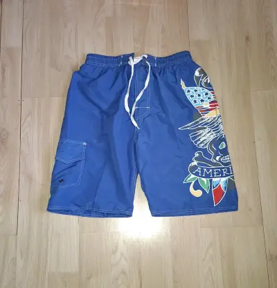 Shorts azules type Ed hardy talla L - miniatura 1