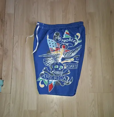 Shorts azules type Ed hardy talla L - miniatura 2