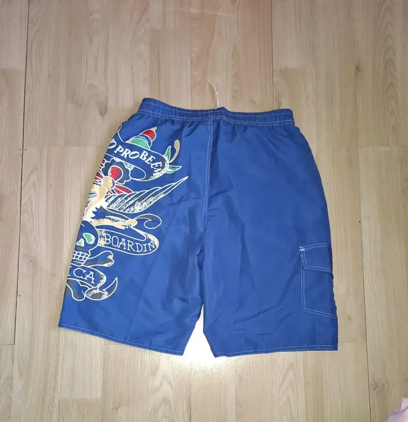 Shorts azules type Ed hardy talla L - 3