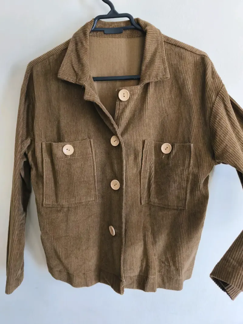 Chaqueta cotele marrón para mujer - 2